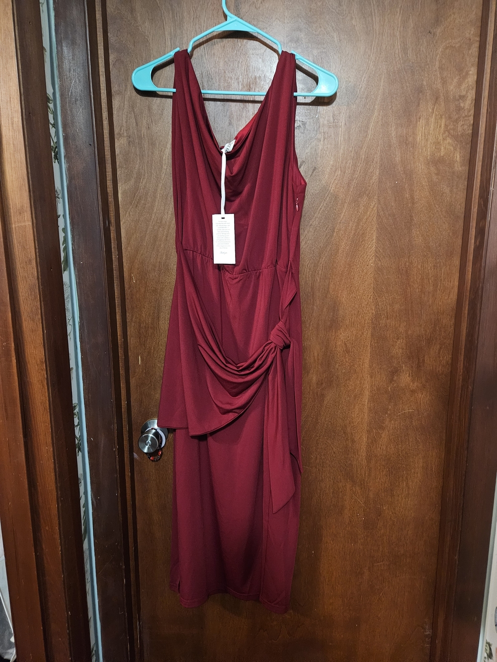 Grace Karin Sleeveless Midi Dress in Burgundy Wine